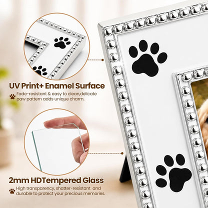 Dog Picture Frame - 4x6 Metal Cute Picture Frames,Pet Memorial Gifts for Dogs Perfect for Home Decor, Office Desk & Gifting to Pet Lovers