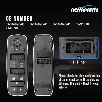 NOVAPARTS 11PINS 56046826AE Driver Side Power Control Window Switch - Image 2
