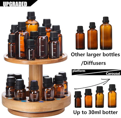 TJ.MOREE Bamboo Diffuser Holder Carousel- 2 Tier Height Increase Rack - Image 7