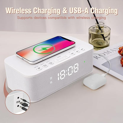 Dual Alarm Clock Radio Bedroom, Digital Alarm Clocks Bedrooms Bluetooth - Image 4