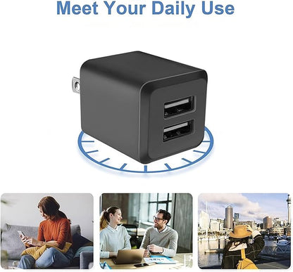 USB Wall Charger, Charger Block，Dual Port USB Cube Chargers，Power Adapter - Image 7