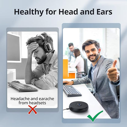 EMEET USB Speakerphone, M1A Zoom Certified AI Mics 360°Voice Pickup USB Type - Image 2