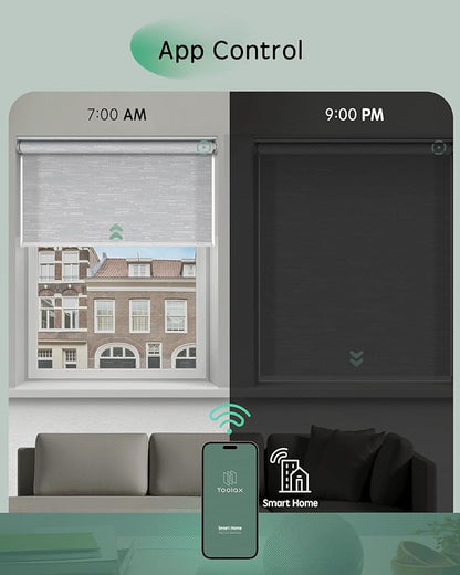 Yoolax Motorized Blinds App Control, Light Filtering Motorized Shades - Image 3