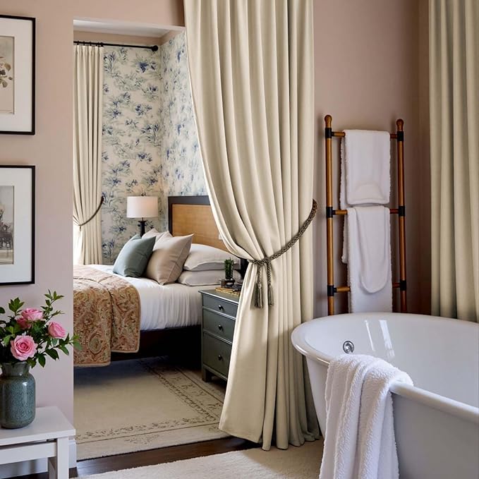 Lazzzy Velvet Blackout Curtains Thermal Insulated Room Window Drapes Super Soft - Image 8