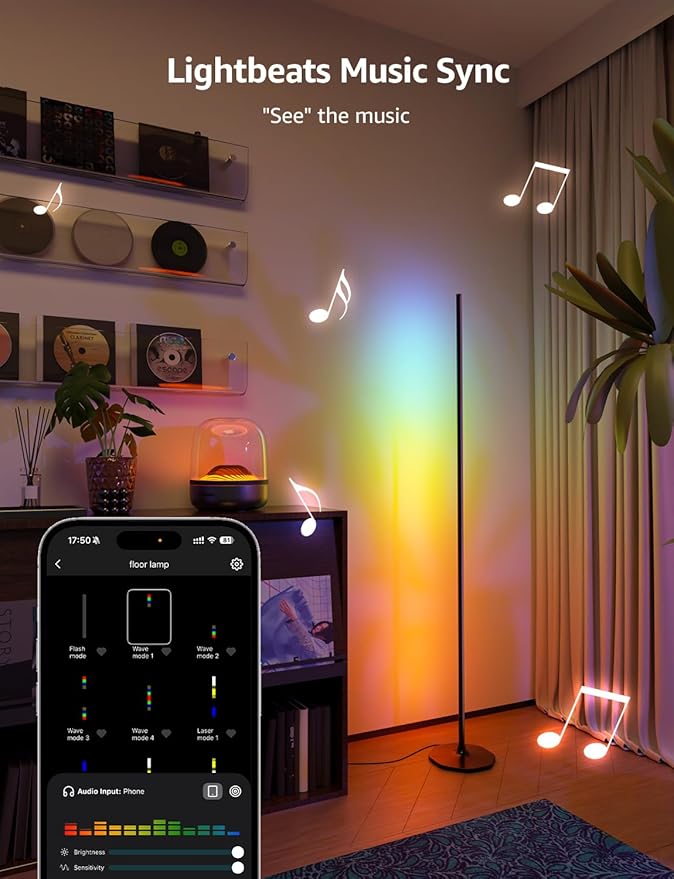 Lepro OE1 AI Corner Floor Lamp, Smart RGBICW LED Corner Lamp - Image 4