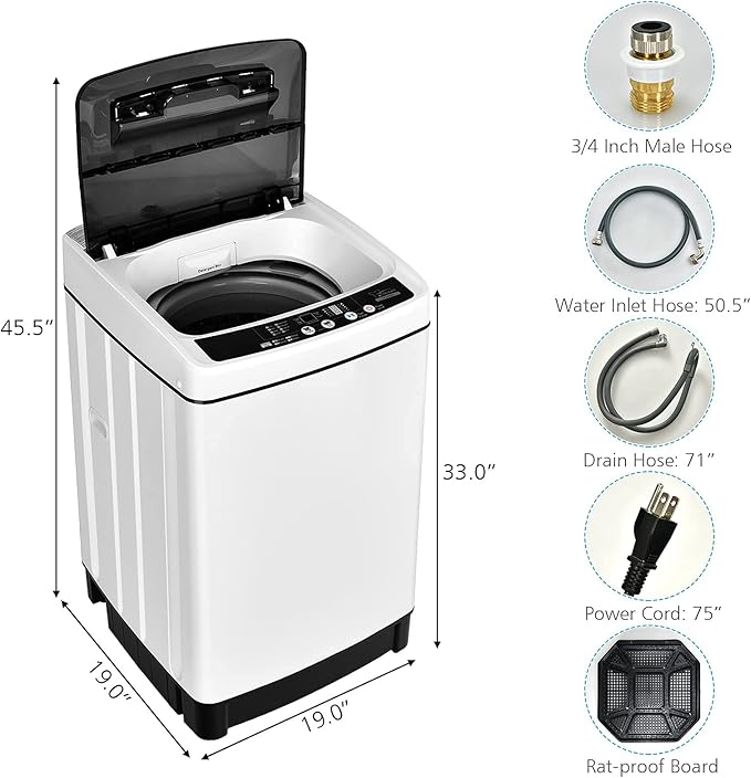 Giantex Portable Washing Machine, 2 in 1 Full Automatic Laundry Washer 1.5Cu.Ft - Image 2