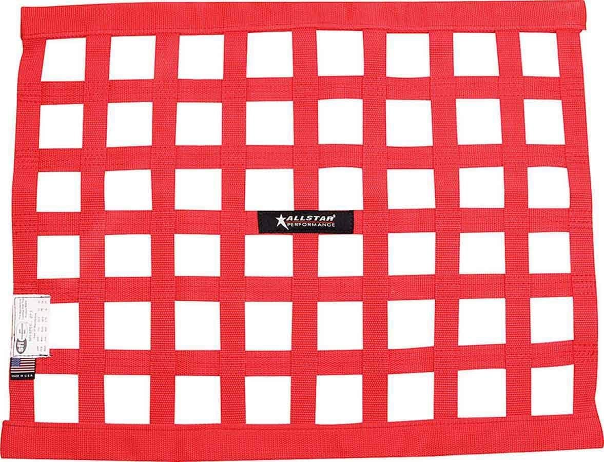 Allstar Performance ALL10287 Red 18" High x 24" Wide Rectangular Border Style Mount Spec Ribbon Window Net