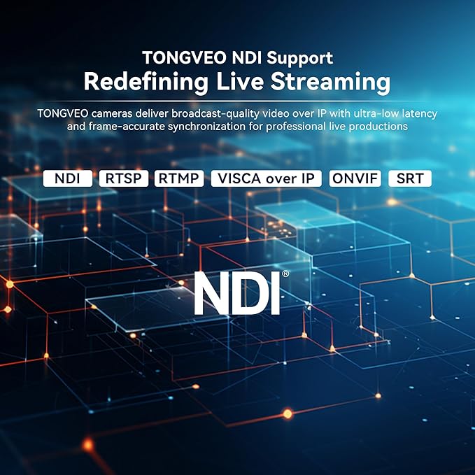TONGVEO 4K NDI PTZ Camera AI Auto-Tracking 20X Optical Zoom HDMI IP Live - Image 6