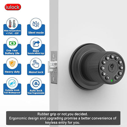 iulock Keypad & Key Smart Door Lock, 50 User Codes, Waterproof, Auto Lock - Image 3