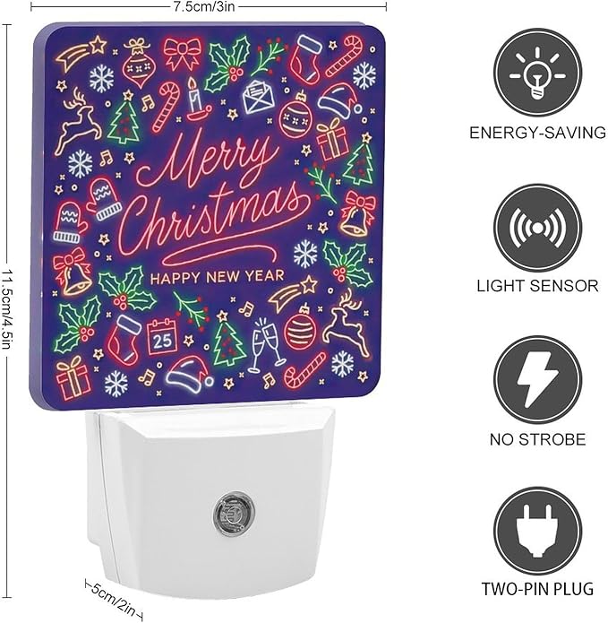 YKJAHSD Merry Chrismas Night Light, Plug into Wall Decor Nightlights - Image 2