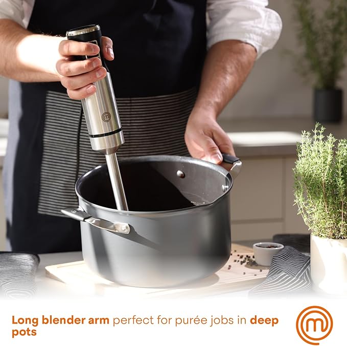 MasterChef Immersion Blender Handheld, Stainless Steel Hand Held Blending Stick - Image 3