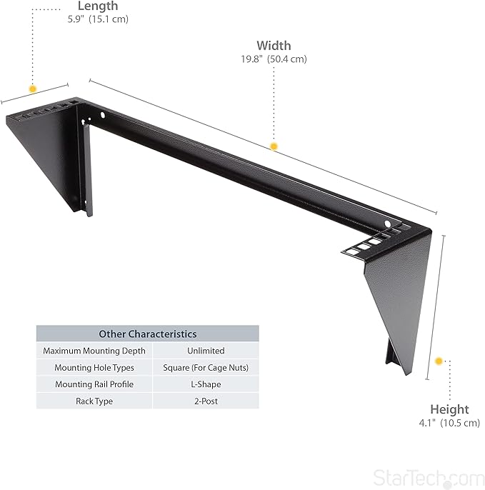 StarTech.com 2U Vertical Wall Mount Patch Panel Bracket - Image 5