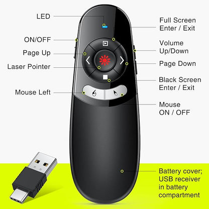 2 in 1 USB Type C Presentation Clicker Air Mouse - Image 7