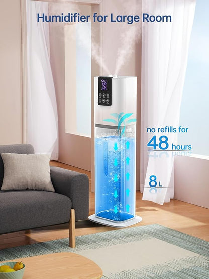 8L Smart Humidifiers for Bedroom Large Room, 2.1Gal Cool Mist Top Fill Diffuser - Image 4