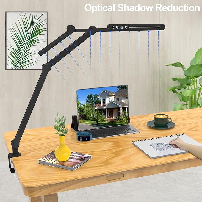 Micomlan Led Desk Lamp with Clamp, Architect Desk Lamp - Image 6