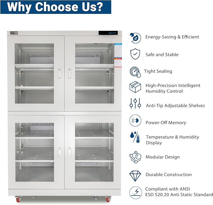 NARGON 2-40% RH 1430L Electronic Dry Cabinet, ESD Desiccator Cabinet - Image 7