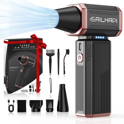 Electric Air Duster, 300000RPM High-Speed Cordless Blower by SAILHAPI