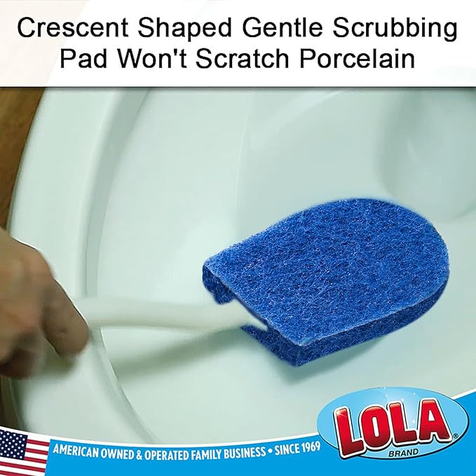 LOLA Bath & Toilet Bowl Scrubber Brush w/Comfort Handle, 6 Pack, w/Hang Hole. - Image 3