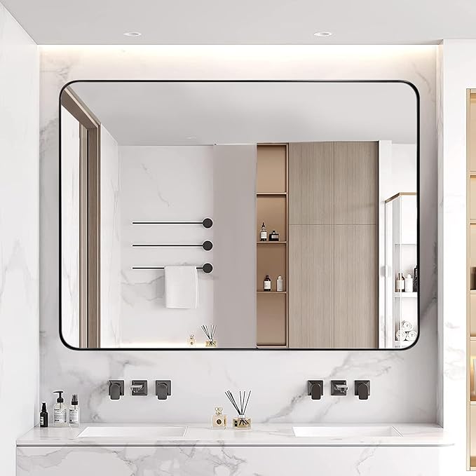 ANDY STAR Wall Mirror for Bathroom, 30x36 Matte Black Bathroom Mirror, Modern - Image 8