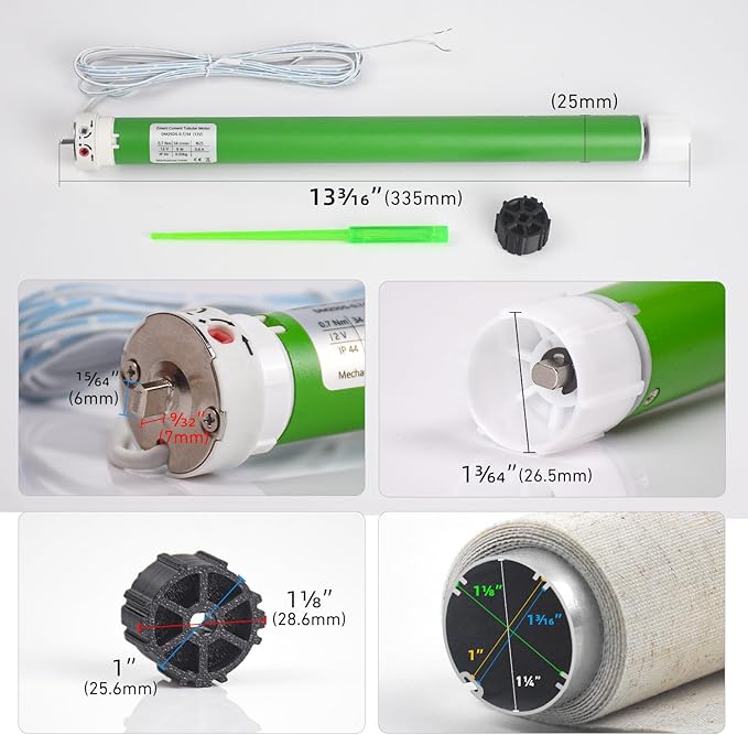 HUIYEETEX DM25DS 12V RV Shade Motor – Electric Roller Blind Replacement - Image 3