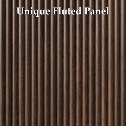 Fluted Shoe Cabinet with Sliding Door Set of 2, 6-Tier Large Hidden Storage - Image 3