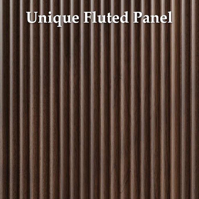 Fluted Shoe Cabinet with Sliding Door, 6-Tier Large Hidden Storage Organizer - Image 3