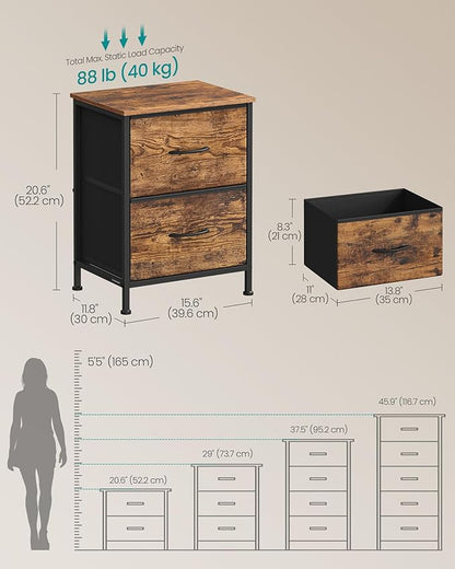 SONGMICS Dresser for Bedroom, Chest of Drawers, Nightstand, 2 Non-Woven Fabric - Image 2