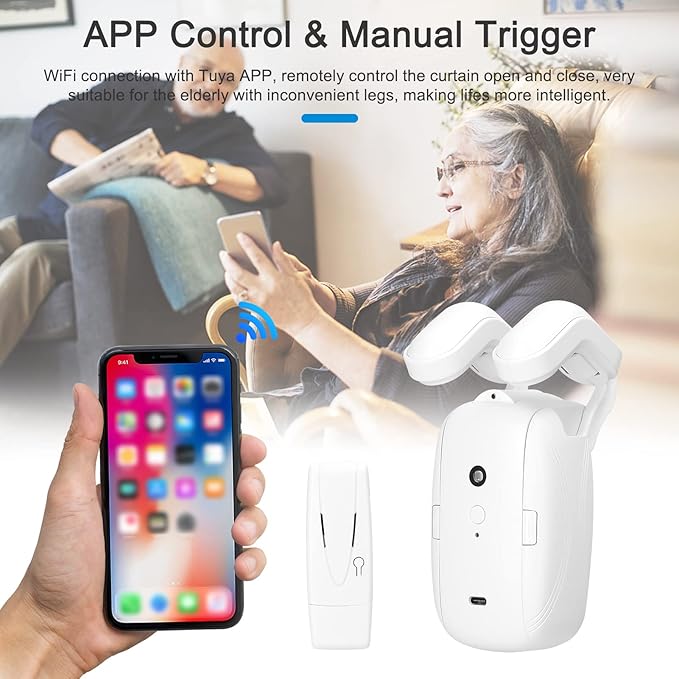 2PCS Tuya WiFi Intelligent Curtain Motor Electric Curtain Robot Automatic - Image 4