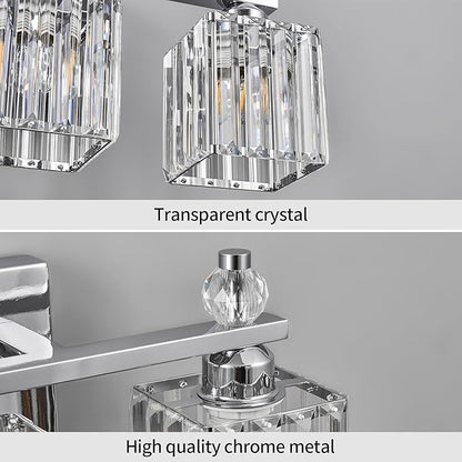 FDPBY Bathroom Vanity Lights 3-Light Modern Crystal Vanity Light Chrome - Image 4