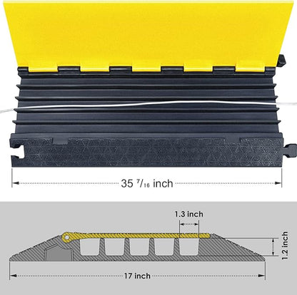 OranLite Rubber Cable Protector Ramp, Heavy Floor Cable Wire Cord Cover Speed - Image 4