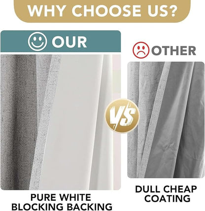 H.VERSAILTEX Linen Curtains 100% Blackout Curtains - Image 3