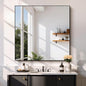 Black Bathroom Mirror for Wall, 39x39 Inch Rectangle Mirror by Welcometocofeny