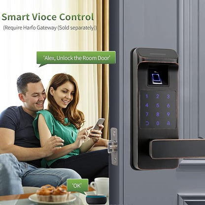 Harfo Smart Door Lock, Heavy Duty 5 in 1 Keyless Entry Door Lock, Full App - Image 4