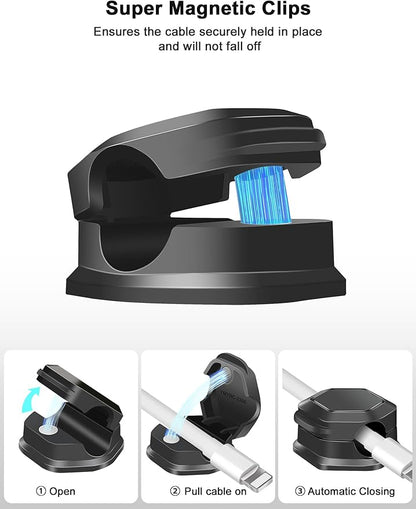 Cord Holder - Magnetic Cable Clips - Under Desk Cable Management - Adhesive - Image 4