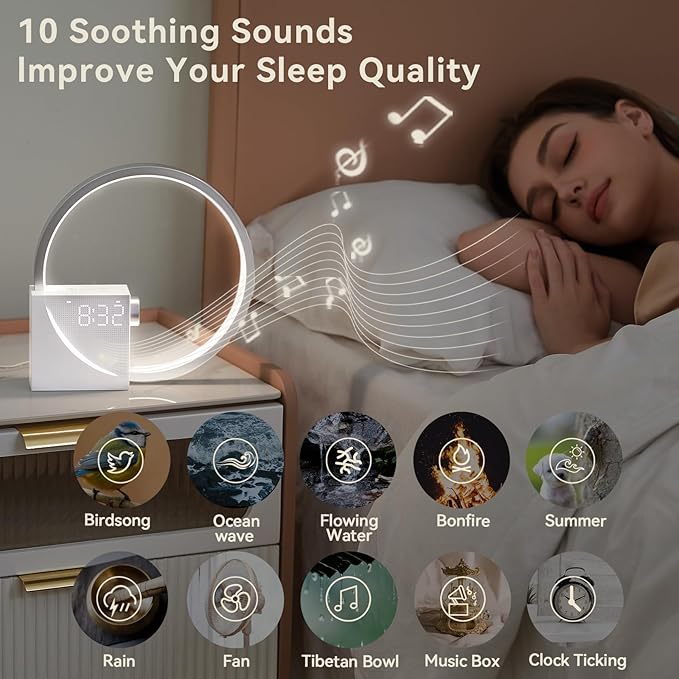 Vivilumens Sunrise Digital Alarm Clock, Sleep Aid Timer - Image 3