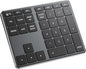 iClever Bluetooth Number Pad, Aluminum 34-Key Wireless Numeric Keypad, USB-C by iClever