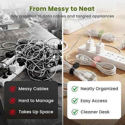 Data Cable Organizer, 2026 Upgrade Silicone Cable Ties Reusable Cable - Image 3