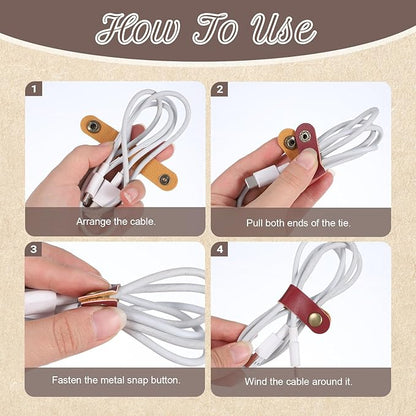 20 PCS PU Leather Cord Organizer - Image 5