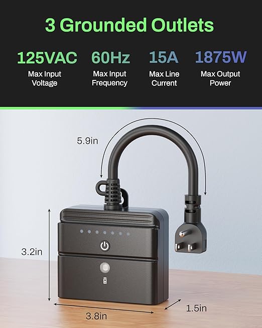 BN-LINK Outdoor Light Timer, Waterproof Plug-in Dusk-to-Dawn Controller - Image 4