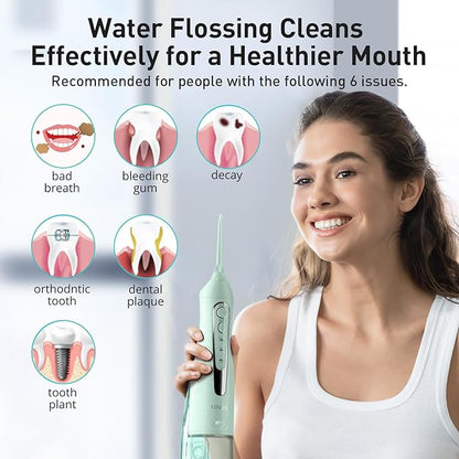 COSLUS Water Dental Flosser Teeth Pick: Portable Cordless Oral Irrigator 300ML - Image 6
