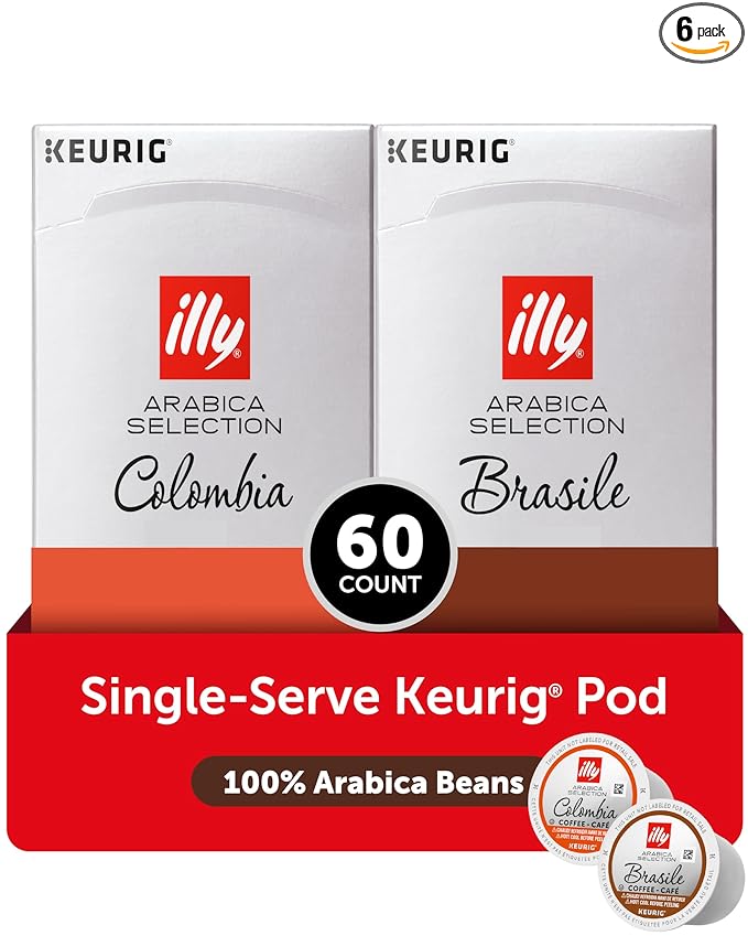 illy Coffee K Cup, Pods for Keurig Machines, Brasile & Colombia Single Origin by illy