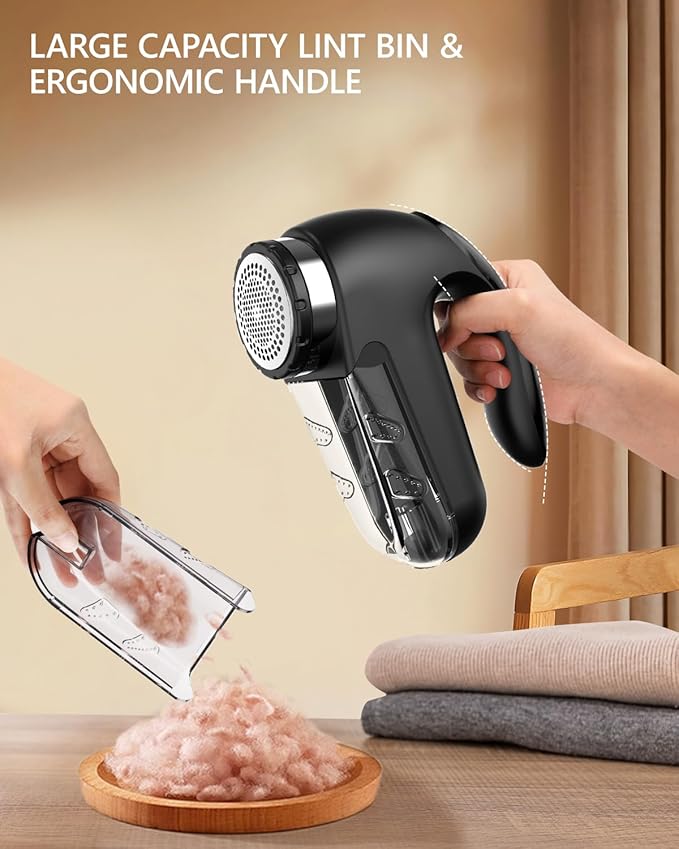 Electric Fabric Shaver with LED Display, 2-Speeds Lint Remover, Rechargeable - Image 5