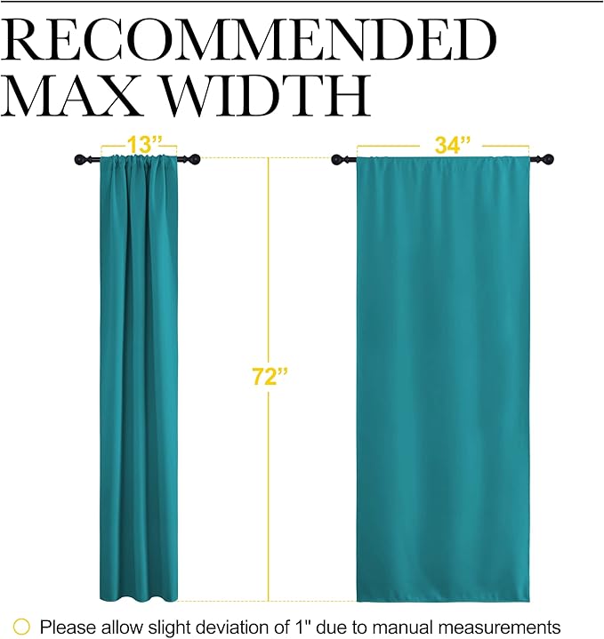 NICETOWN Peacock Blue Blackout Curtains Panels - Image 7