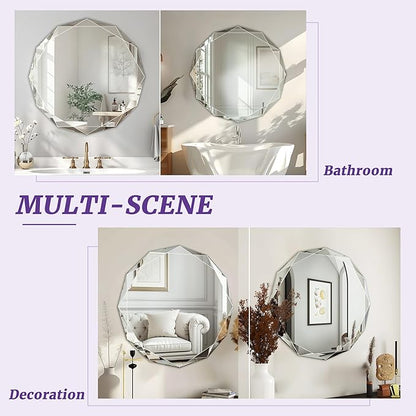 Bathroom Mirror for Wall, Beveled Edge Frameless Wall Mount Vanity Mirror - Image 7