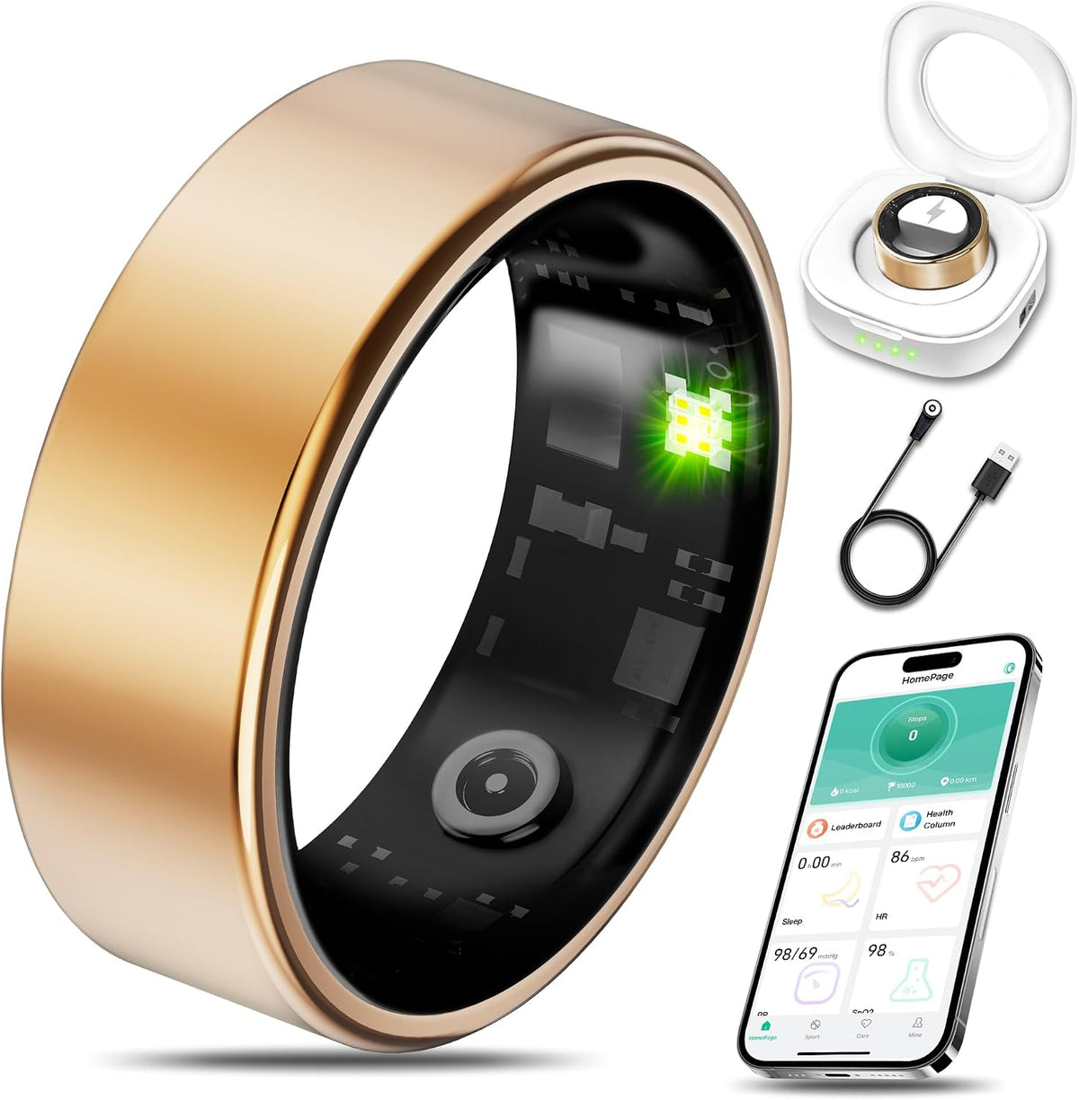 smart health ring fitness tracker for men women, main product view