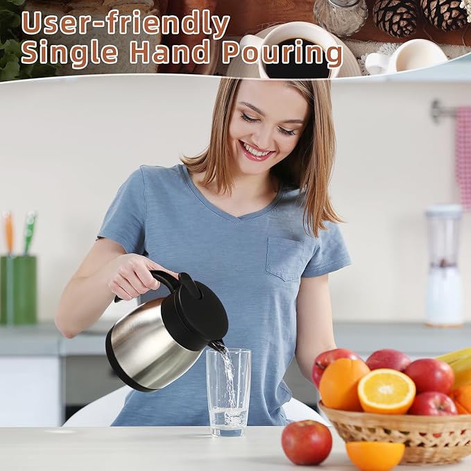 Norme 2 Pcs Thermal Coffee Carafe Insulated Stainless Steel Coffee Carafe - Image 5