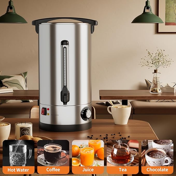60 Cup Large Coffee Urn with Double Wall Insulation, 10L/2.6 Gallon Stainless - Image 9