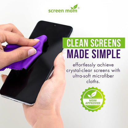 Screen Mom Screen Cleaner Purple Microfiber Cloths - Image 3