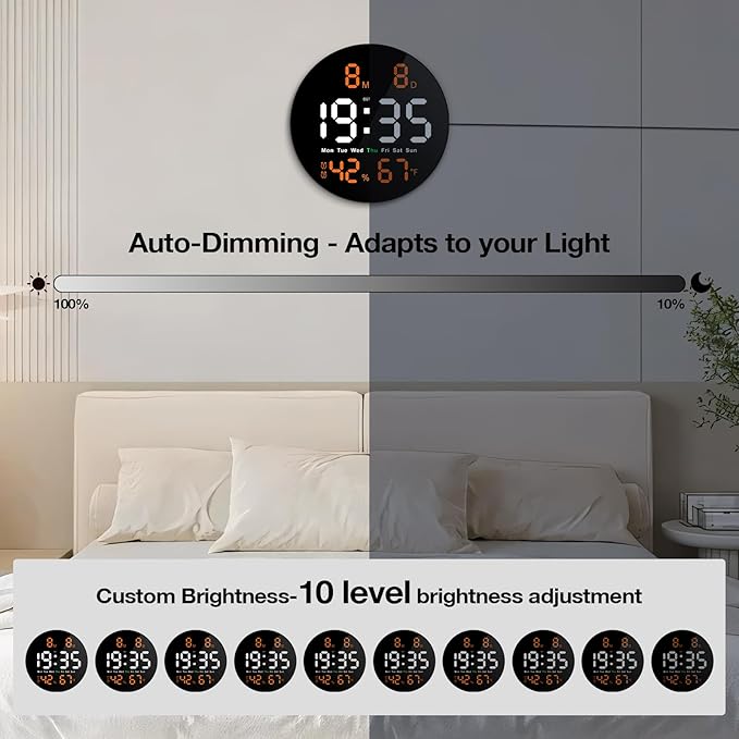 Brauthon Large Digital Clock for Classroom, Digital Classroom Clocks for - Image 4
