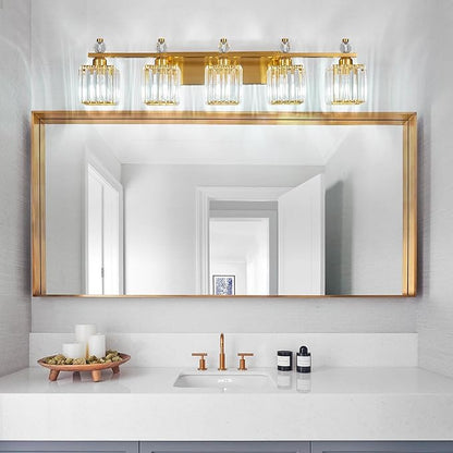 FDPBY Vanity Lights 5-Light Modern Crystal Vanity Light Gold Bathroom Light - Image 6